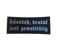 Gehasst Verdammt Vergöttert Sew-On / Iron-On Patch Suitable for Böhse Onkelz Fans, Patches Rocker Iron-On Patch German Rock Biker (HBG (10 x 4 cm)