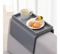GEHE Bamboo Sofa Arm Tray, Foldable Couch Arm Tray Side Table, Anti-Falling Arm