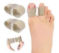 GEHENG Big Toe Separators for Pain Relief, Bunion Corrector Spacers Straightener with 2 Loops for Women Men, Highly Stretchy Comfortable Gel Toe Cushions Spreaders for Feet Alignment (Beige, 1 Pair)