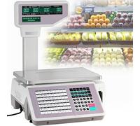 GEHPYYDS Digital Price Label Printing Scale, Dual Display,30kg/66.14 lbs Capacity, Electronics Barcode Thermal Printer, for Supermarket/Retail Store/Warehouse Weighing