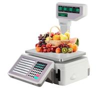 GEHPYYDS Label Printing Scale Electronics Barcode Thermal Printer Digital Price Computing Scale Dual LCD Screen for Supermarket Retail Store Warehouse 30KG Capacity