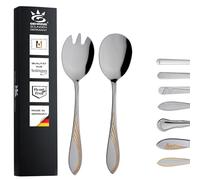 Gehring Solingen Filou Salad Servers Decorative Gold-Plated 2-Piece Stainless Steel Cutlery I Salad Spoon I Salad Fork I Serving Cutlery I Stainless Steel Cutlery I Dishwasher Safe I Made in Germany
