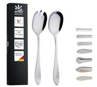 Gehring Solingen Flower Salad Servers 2-Piece I Stainless Steel Cutlery I Salad Spoon I Salad Fork I Serving Cutlery I Stainless Steel Cutlery I Dishwasher Safe I Made in Germany