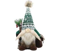 Gehydy Christmas Gonk Decorations Handmade Branch Gnome Plush Stuffed Xmas Decor for Home Kitchen Farmhouse - Cyan