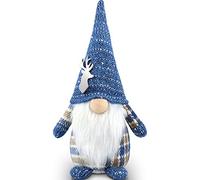 Gehydy Christmas Gonk Decorations Handmade Gnomes Holiday Figurines Scandinavian Tomte Xmas Decor for Home Kitchen Farmhouse - Blue