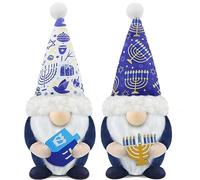 Gehydy Hanukkah Gonk Plush Chanukah Summer Decoration Gnomes Handmade Scandinavian Tomte Stuffed Xmas Decor for Home Kitchen