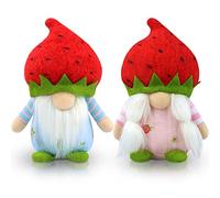 Gehydy Set of 2 Autumn Gonk Plush Strawberry Decor for Home Kitchen Farmhouse Decoration Gnomes Handmade Scandinavian Tomte Stuffed Decor