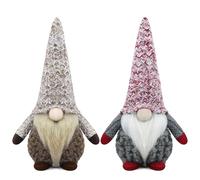 Gehydy Set of 2 Christmas Gonks Decorations Gnomes Handmade Decor for Home Kitchen Farmhouse