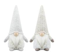 Gehydy Set of 2 Christmas Gonks Decorations Gnomes Handmade Decor for Home Kitchen Farmhouse - White
