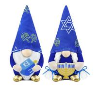 Gehydy Set of 2 Hanukkah Gonk Chanukah Christmas Decoration Gnome Handmade Scandinavian Tomte Xmas Decor for Home Kitchen - Navy Blue