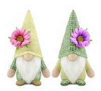 Gehydy Set of 2 Spring Gonks Decoration Easter Summer Flower Gnome Plush Handmade Decor for Home Kitchen