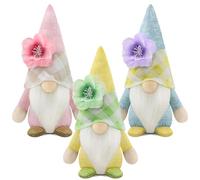 Gehydy Set of 2 Spring Gonks Decoration Easter Summer Flowers Gnome Handmade Decor for Home Kitchen