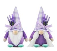 Gehydy Set of 2 Spring Gonks Decoration Easter Summer Lavender Gnome Handmade Decor for Home Kitchen