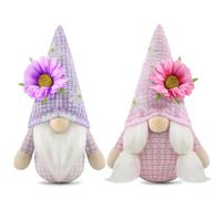 Gehydy Set of 2 Spring Gonks Decoration Easter Summer Sunflower Gnome Handmade Decor for Home Kitchen