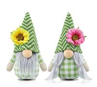 Gehydy Set of 2 Spring Gonks Decoration Summer Easter Flower Gnome Handmade Decor for Home Kitchen
