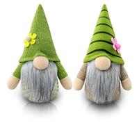 Gehydy Set of 2 Spring Gonks Decoration Summer Easter Flower Gnome Handmade Decor for Home Kitchen