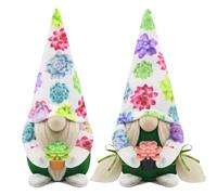 Gehydy Set of 2 Spring Gonks Decoration Summer Easter Succulent Gnome Handmade Spring Decor for Home Kitchen