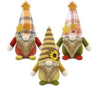 Gehydy Set of 3 Autumn Gonks Decoration Maple Leaf Gnome Plush Handmade Decor for Home Kitchen Farmhouse
