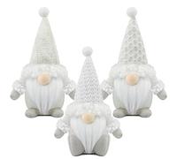 Gehydy Set of 3 Christmas Gonk Decorations Handmade Gnome Plush Stuffed Xmas Decor for Home Kitchen Farmhouse - White