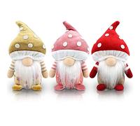 Gehydy Set of 3 Spring Gonks Decoration Easter Summer Mushroom Gnome Handmade Decor for Home Kitchen