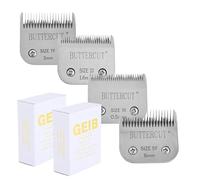 Geib Buttercut 4 Pack Dog Grooming Kit - Clipper Blades - Carbonized Steel Construction, Long-Lasting Durable Blades