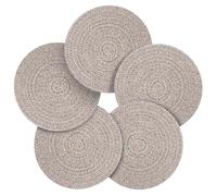 Geichan Pot Holders Trivets Set 5 Pcs,Heat Resistant Large Coasters for Kitchen,Hot Plate Mats for Table and Countertops, Farmhouse Decor (Mix Brown Series)