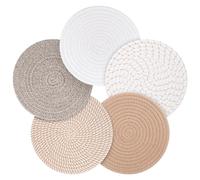 Geichan Pot Holders Trivets Set 5 Pcs,Heat Resistant Large Coasters for Kitchen,Hot Plate Mats for Table and Countertops, Farmhouse Decor (Yellow Series)