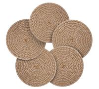 Geichan Pot Holders Trivets Set 5 Pcs,Heat Resistant Large Coasters for Kitchen,Hot Plate Mats for Table and Countertops, Farmhouse Decor (Yellowwhite Series)
