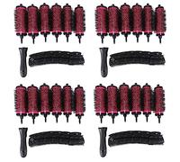 Geieold 24Pcs 3 Sizes Detachable Handle Hair Roller Brush with Positioning Clips Aluminum Ceramic Curler Comb Hairdresser