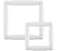 Geieold 2Pc Frame Square Embroidery Hoops Q Snaps for Quilting Frame Sewing, 6X6 Inch,8X8 Inch