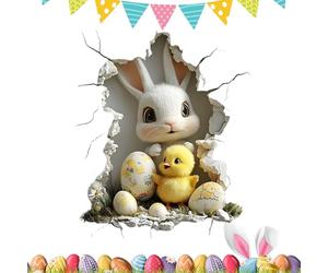 Geigen Pflege Set - Wall Sticker Easter Design with Hole Rabbit Egg Design for Bass Ukulele Geige Instrumenten Wartung