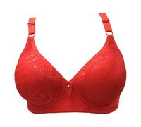 Geile Sachen Soft Cup Unpadded Sexy Wireless Bra Super Push, red, 12