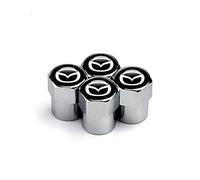 geimaisiquanjia 4 Pcs Tire Valve Stem Caps for Mazda CX-5 CX-7 CX-8 M6 MX5 RX7 RX8 A8 CX9 X MX, Stem Dust Covers Wheel Tyre Valve Stem with Seal Ring Metal Car Dust Caps for Car Tyres,Silver