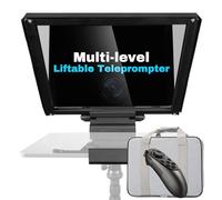 GEIMRSY i7 /13.6-inch teleprompter with Remote Control, Adjustable Camera mounting Platform Aluminium for 12.9-inch Tablets, rotatable Tempered Optical Glass, Carrying case Included.