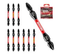 Geinxurn 10Pcs PZ2-PH2 Impact Double End Screwdriver Bit Set, 65mm Phillips Pozidriv Power Driver Bits, Magnetic S2 Steel Screwdriver Bits Set with Storage M-Box