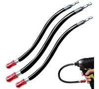 GEINXURN 12 Inch Flexible Drill Bit Extension Set, 3-Piece Quick-Change Hex Shank Screwdriver Bit Holder Extender for Tight Spaces & Awkward Angles, Magnetic Flex Shaft Socket Adapter