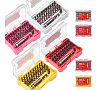 Geinxurn 128Pieces Impact Screwdriver Bits Set, S2 Steel Magnetic Phillips/Slotted/Square/Security Torx/HEX Muliti Insert Bits Tips Set with Impact Bit Holder and 1/4”Socket Adapter(Storage Box Case)
