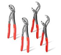 GEINXURN 180mm/7-Inch Water Pump Pliers, 4PCS Groove Joint Pliers V-Jaw with 17-Position Push-Lock, Fast Adjustable Slip Joint Pliers Set for Plumbing, Home Repair, and Pipe Fittings