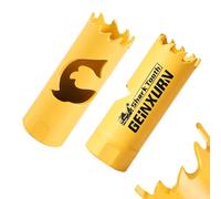 Geinxurn 19mm Hole Saw, 2PCS HSS Bi-Metal Hole Saw Kit with Shark Tooth Hole Cutter for Wood,Drywall, PVC Boards and Thin Metal