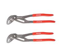GEINXURN 250mm Water Pump Pliers, 2PCS Groove Joint Pliers V-Jaw with Push-Lock, Fast Adjustable Slip Joint Pliers Set for Plumbing, Home Repair, and Pipe Fittings