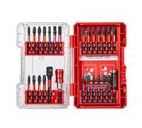 Geinxurn 27 Pieces Impact Screwdriver Bits Set, Magnetic S2 Steel Phillips/Pozidriv/Hex/Torx Insert Power Bits Tips Impact Bit Holder and Impact Socket Adapter with Red Storage Box Case