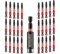 GEINXURN 30 Pieces T20 50 mm Screwdriver Bits Set, Impact Tough Magnetic #20 Torx Head Power Bits, S2 Alloy Steel T20 Drill Bits with 1Pcs Impact Bit Holder