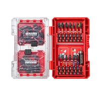 Geinxurn 62 Pieces Impact Screwdriver Bits Set, Magnetic S2 Steel Phillips/Pozidriv/Slotted/Torx/Hex Insert Power Bits Tips, Impact Bit Holder with Red Storage Box Case