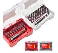 Geinxurn 64Pieces Impact Screwdriver Bits Set, S2 Steel Magnetic Torx/Phillips/Pozidriv/Square/Hex Muliti Insert Bits Tips Set with Impact Bit Holder and 1/4” Socket Adapter (2 Storage Box Case)