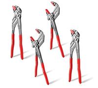 GEINXURN 7-Inch Pliers Wrench, 4PCS Smooth V-Jaw Pliers with 15-Position Push-Lock, Fast Adjustable Slip Joint Pliers Set for Plumbing, Home Repair, and Pipe Fittings