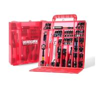 Geinxurn 99-Piece Screwdriver Bits Set (Torx, Cross, PZ, Hex, SL), S2 Steel Magnetic 1/4 Inch Hex Shank Bit Set, Includes Bit Holder, Adapter, Socket Wrench, Spanner with Red Storage Box