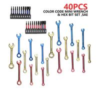 Geinxurn Color code Mini Wrench and Hex Screwdriver bit set, Metrc/SAE Wrench UK