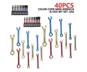 Geinxurn Color code Mini Wrench and Hex Screwdriver bit set, Metrc/SAE Wrench UK