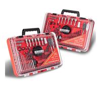 Geinxurn Drill Bit Set, 180PC SAE & Metric Drill Driver Bit Set for Wood, Metal, Masonry, Cement, 1/4" Hex Shank Impact Screwdriver Bit Set Combo Kit, Multi-Purpose Complete Tool Kit with Storage Case