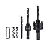 GEINXURN General Quick Change Hole Saw Mandrel, 7/16-Inch and 3/8 Inch Hole Saw Arbor with 3Pcs Central Drill/2PCS Hex wrench/2Pcs Spring